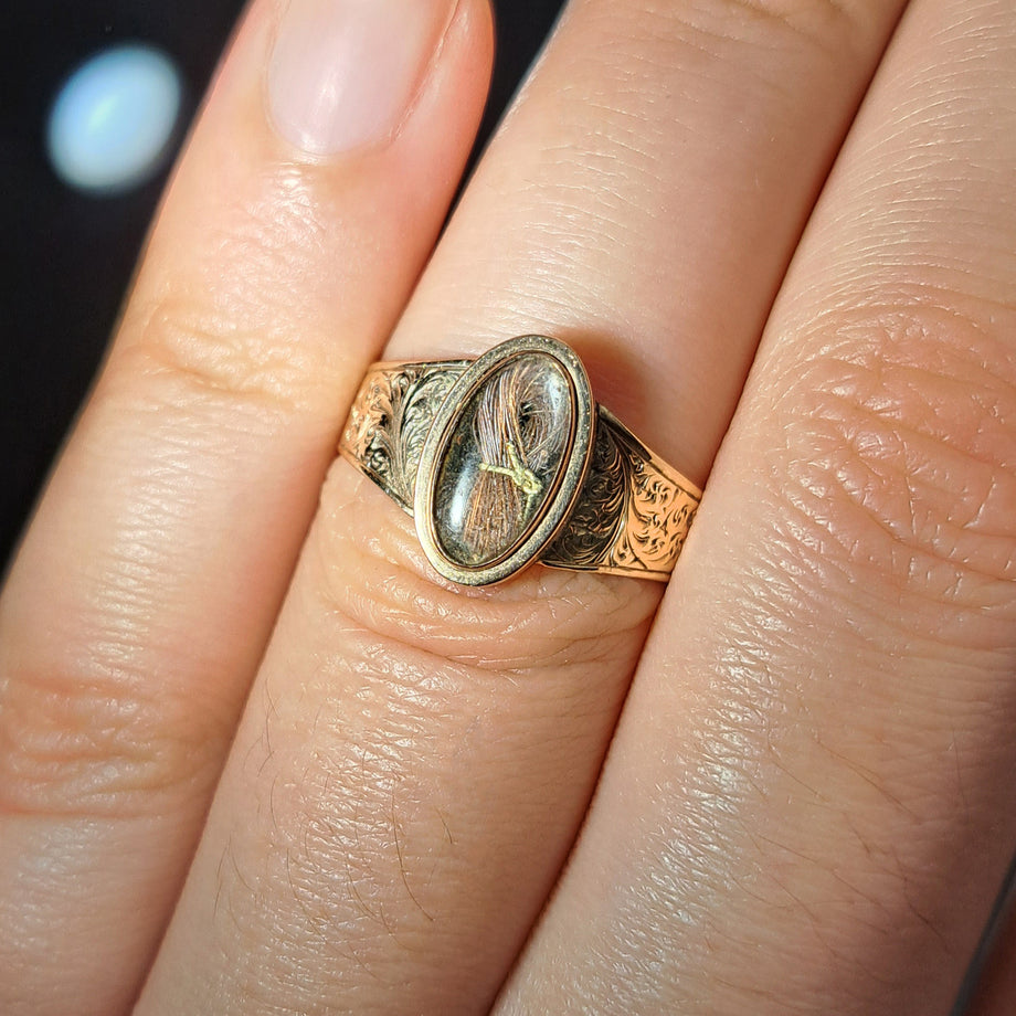 The Antique Victorian 1886 James Miller M.D. Mourning Ring