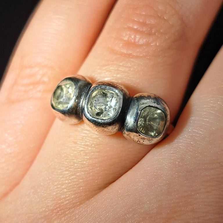 The Antique Georgian Paste and Quartz Silver Set Ring