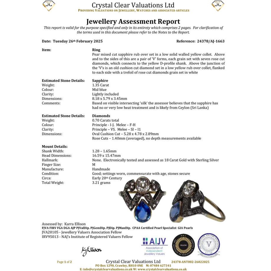 The Antique Sapphire and Old Cut Diamond Tiara Ring