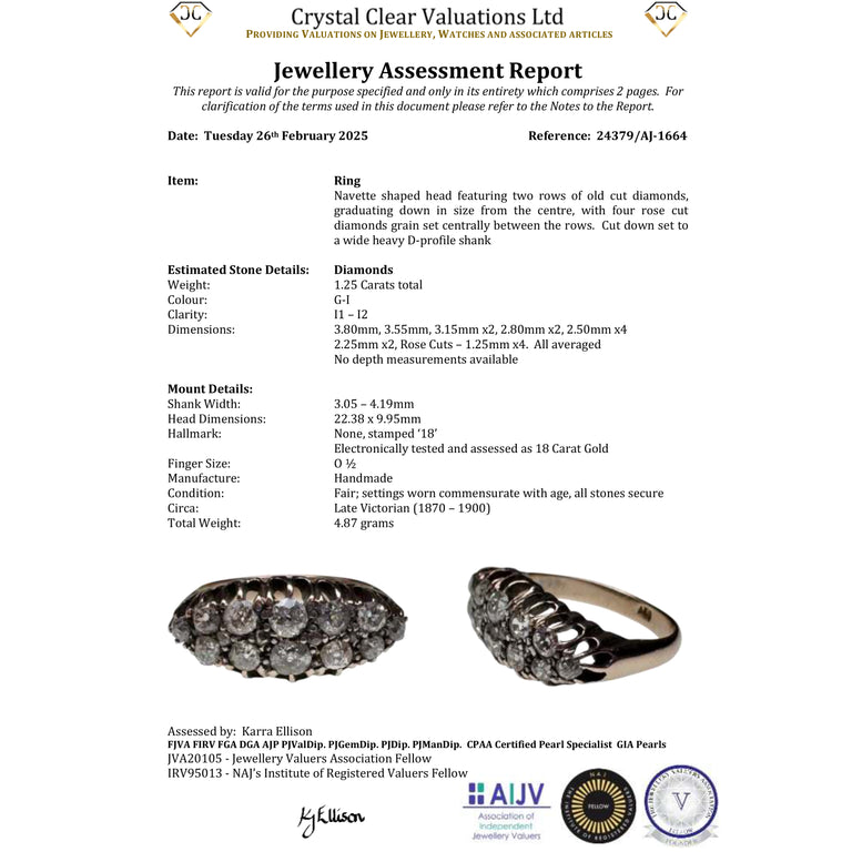 The Antique Victorian Old Cut Diamond Double Row Ring