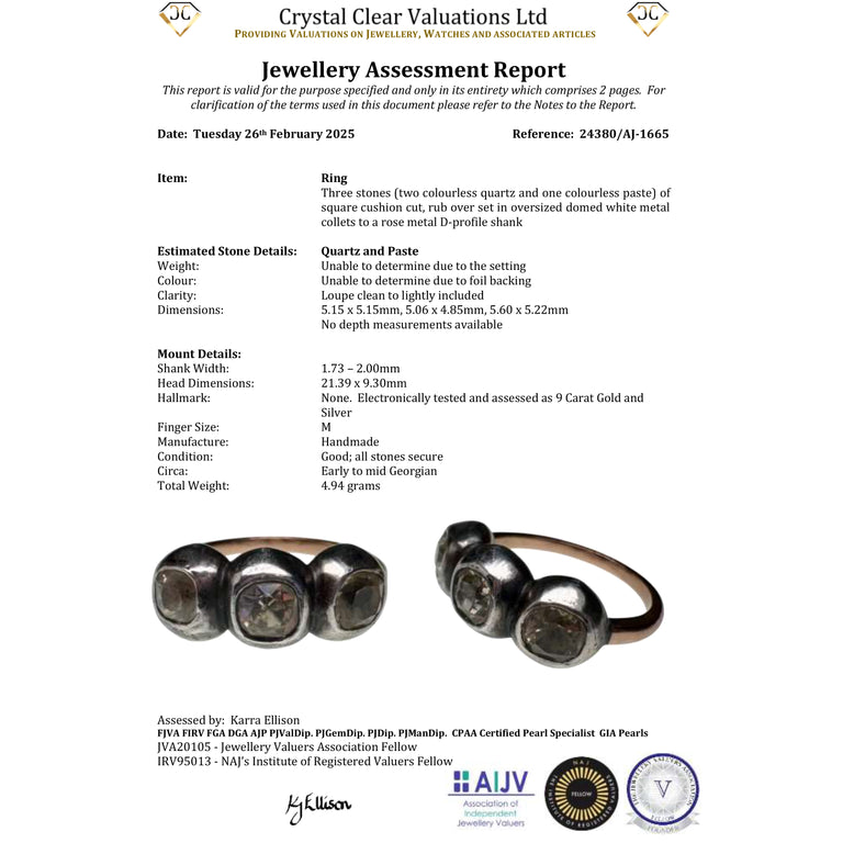 The Antique Georgian Paste and Quartz Silver Set Ring