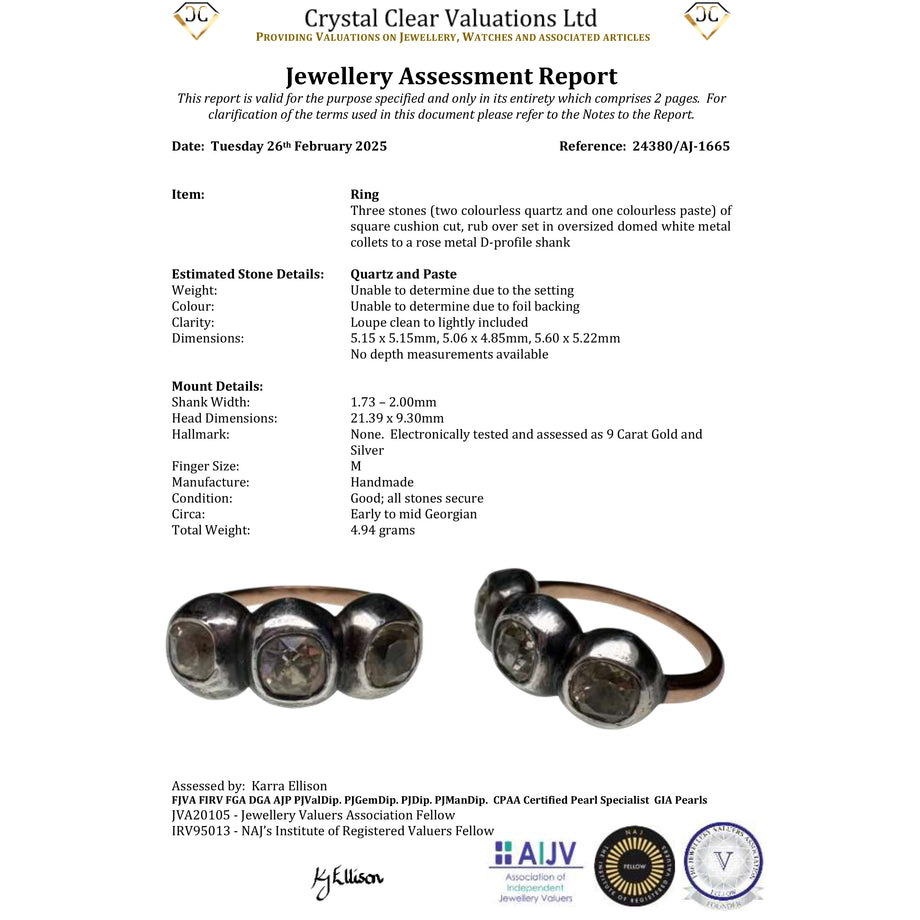 The Antique Georgian Paste and Quartz Silver Set Ring