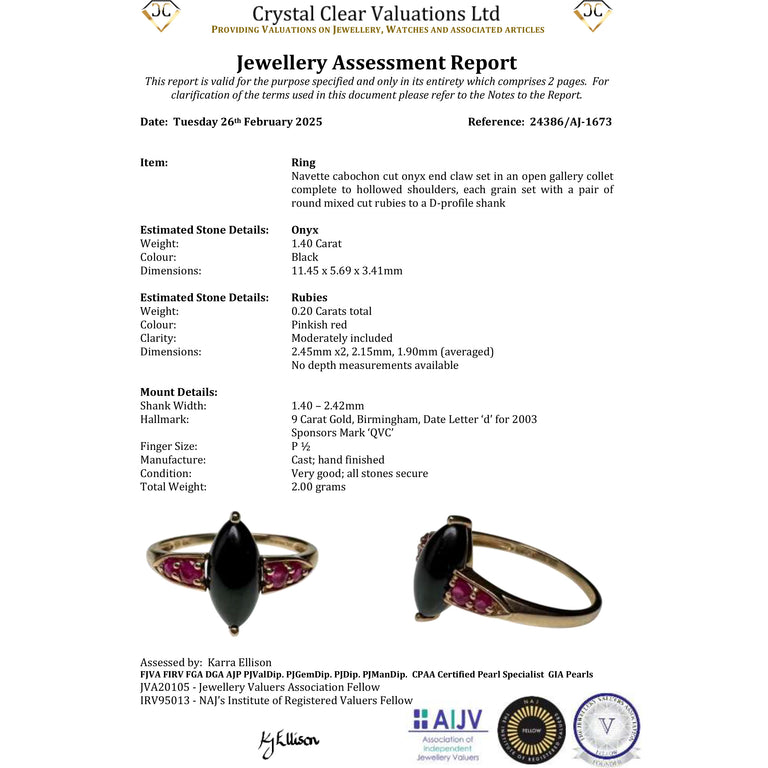 The Vintage 2003 Onyx and Ruby Ring