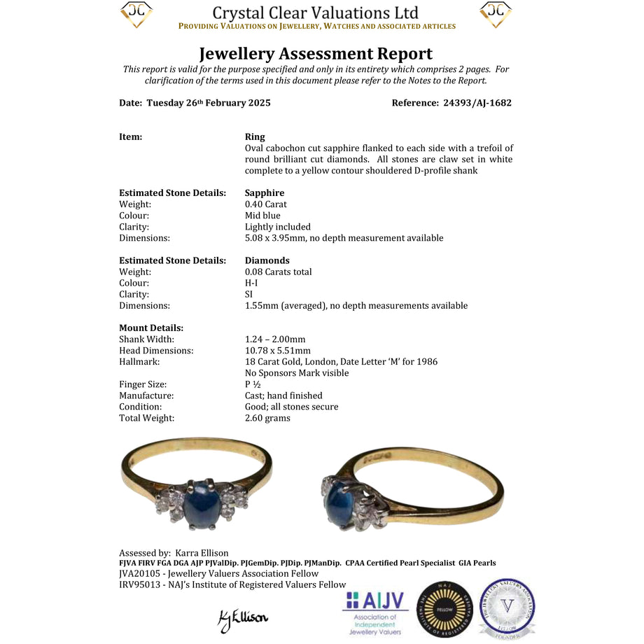 The Vintage 1986 Sapphire and Diamond Ring