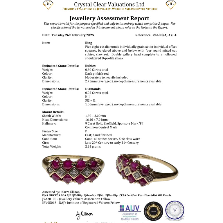 The Vintage Ruby and Diamond Checkerboard Ring