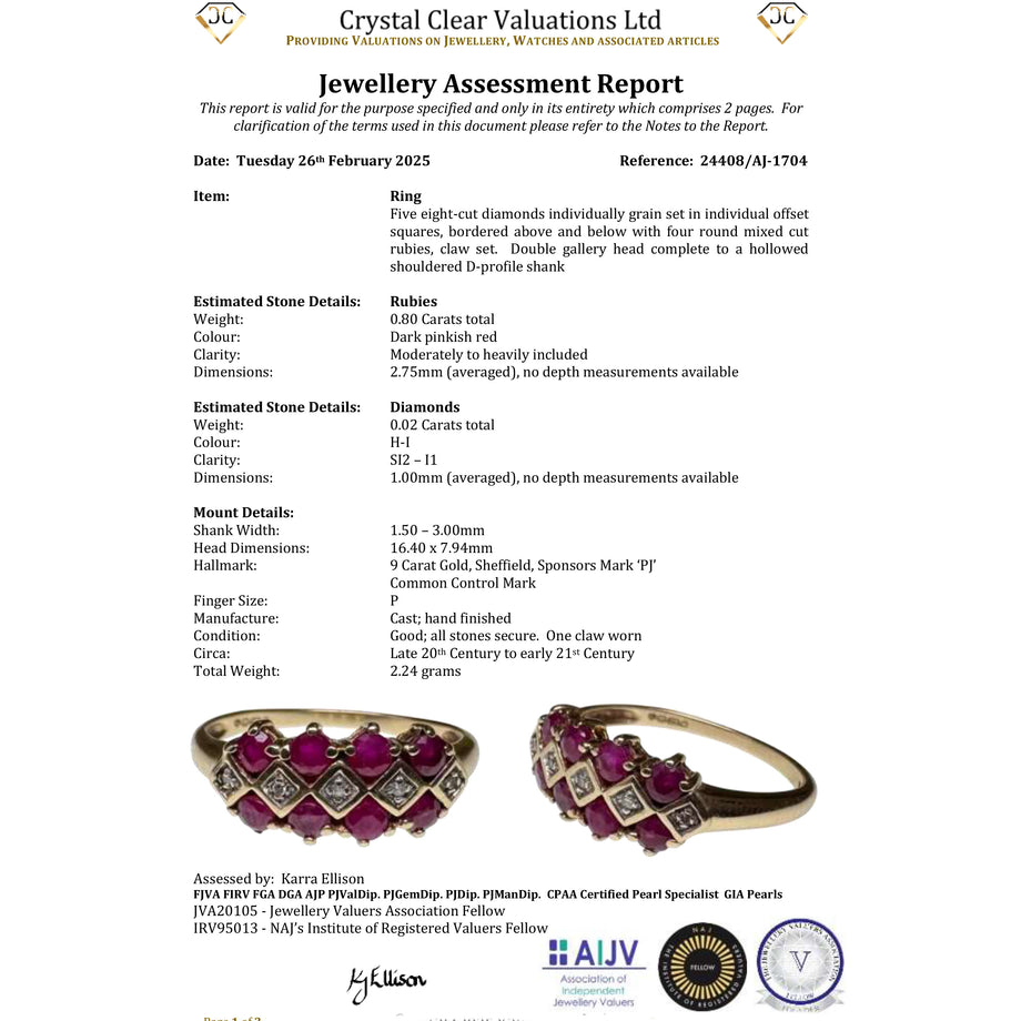 The Vintage Ruby and Diamond Checkerboard Ring