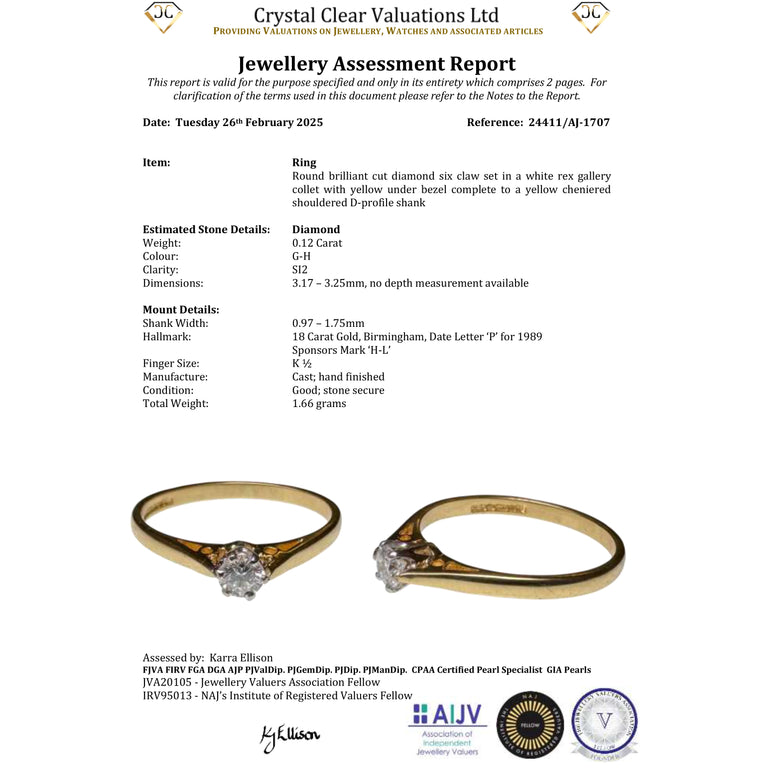 The Vintage 1989 Brilliant Cut Diamond Solitaire Dainty Ring