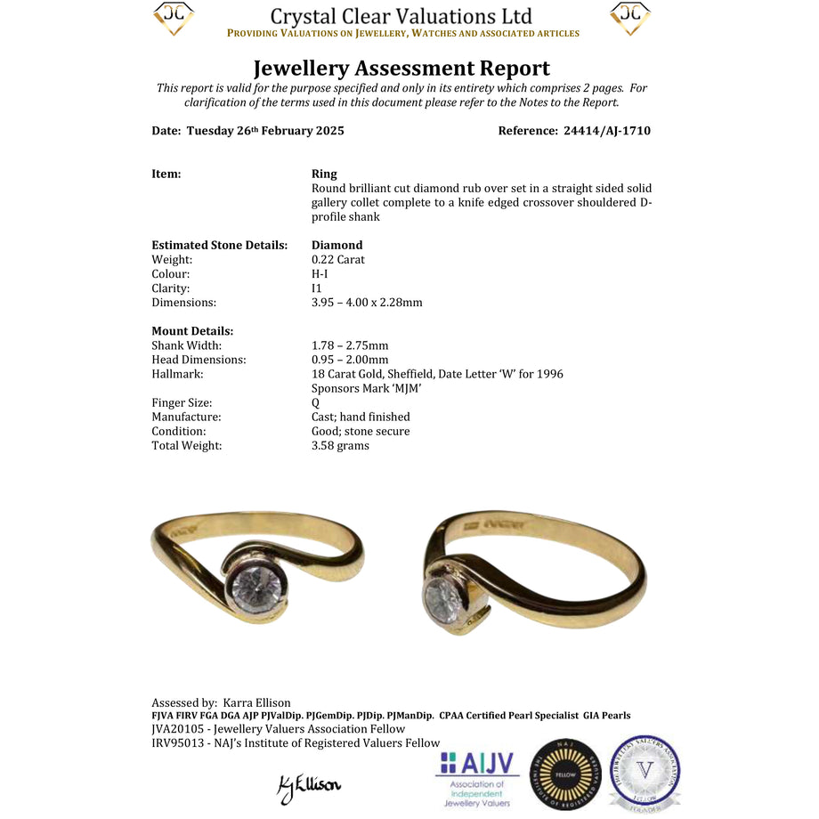 The Vintage 1996 Brilliant Cut Diamond Solitaire Swirl Ring