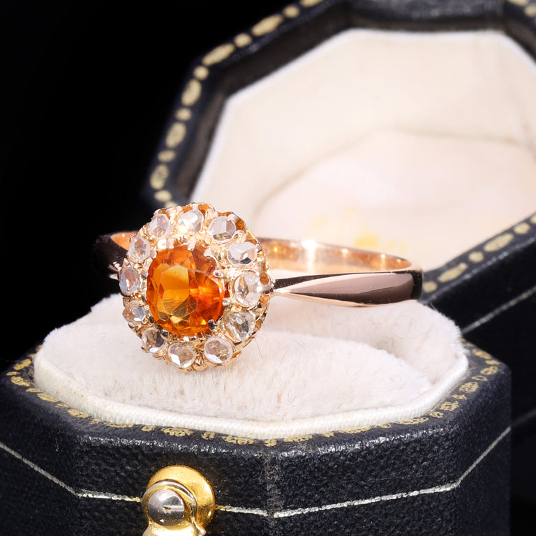 The Antique Citrine And Diamond Cluster Ring