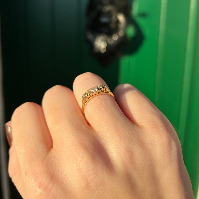 The Vintage Five Diamond Scrollwork Ring