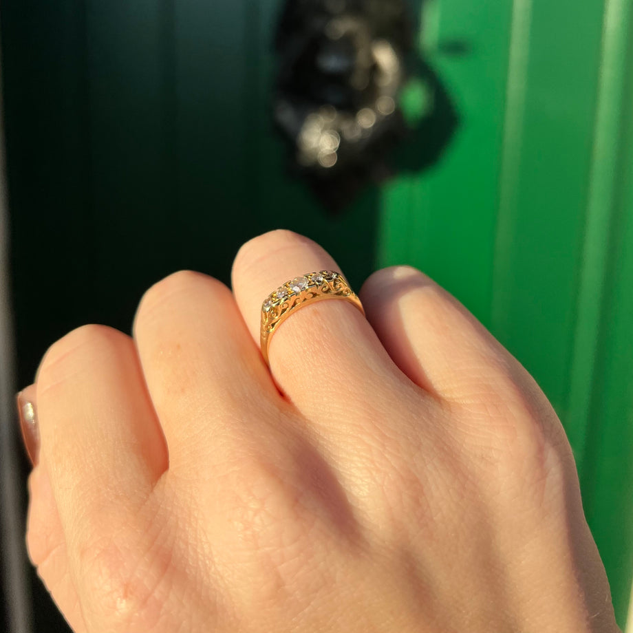 The Vintage Five Diamond Scrollwork Ring