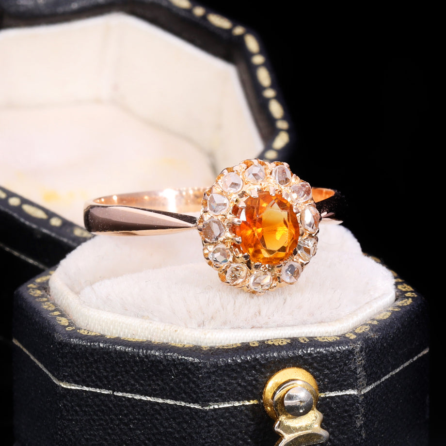 The Antique Citrine And Diamond Cluster Ring