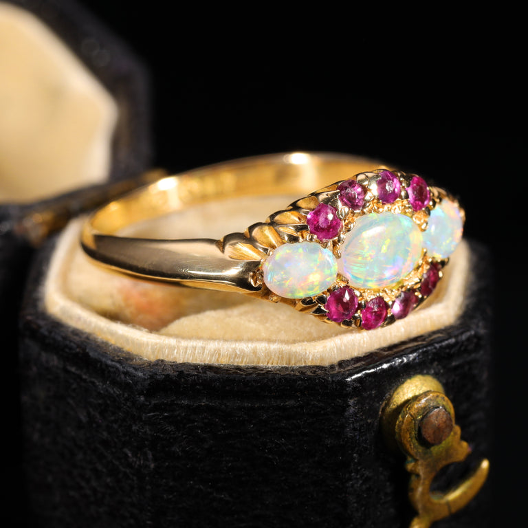 The Antique 1911 Opal and Ruby Magical Ring