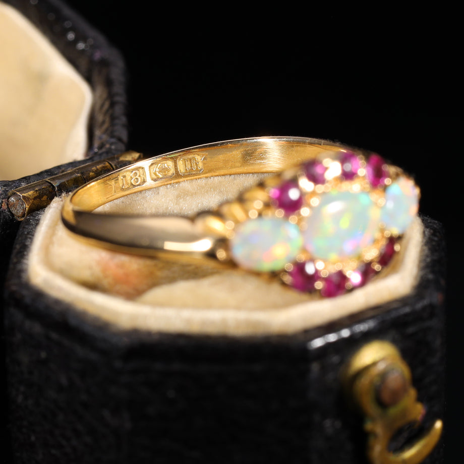 The Antique 1911 Opal and Ruby Magical Ring