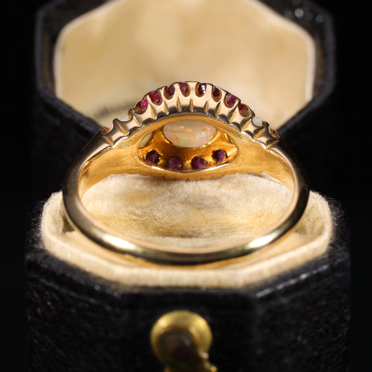 The Antique 1911 Opal and Ruby Magical Ring