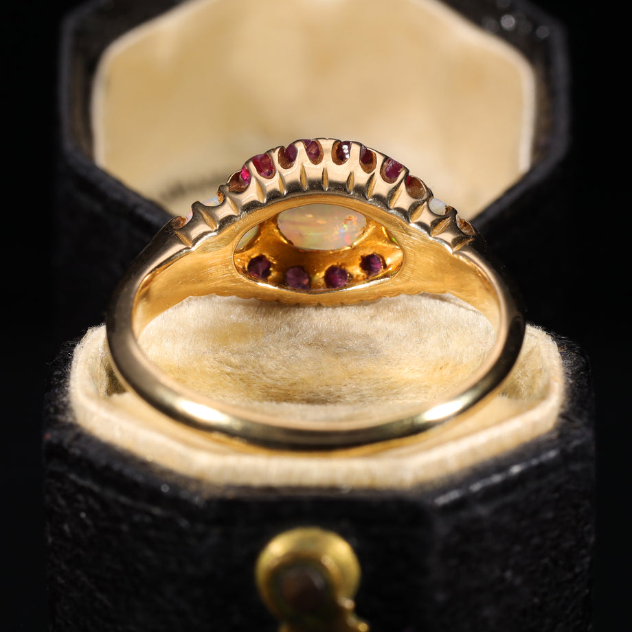 The Antique 1911 Opal and Ruby Magical Ring