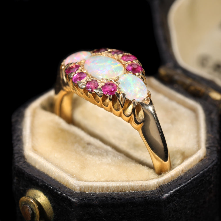 The Antique 1911 Opal and Ruby Magical Ring