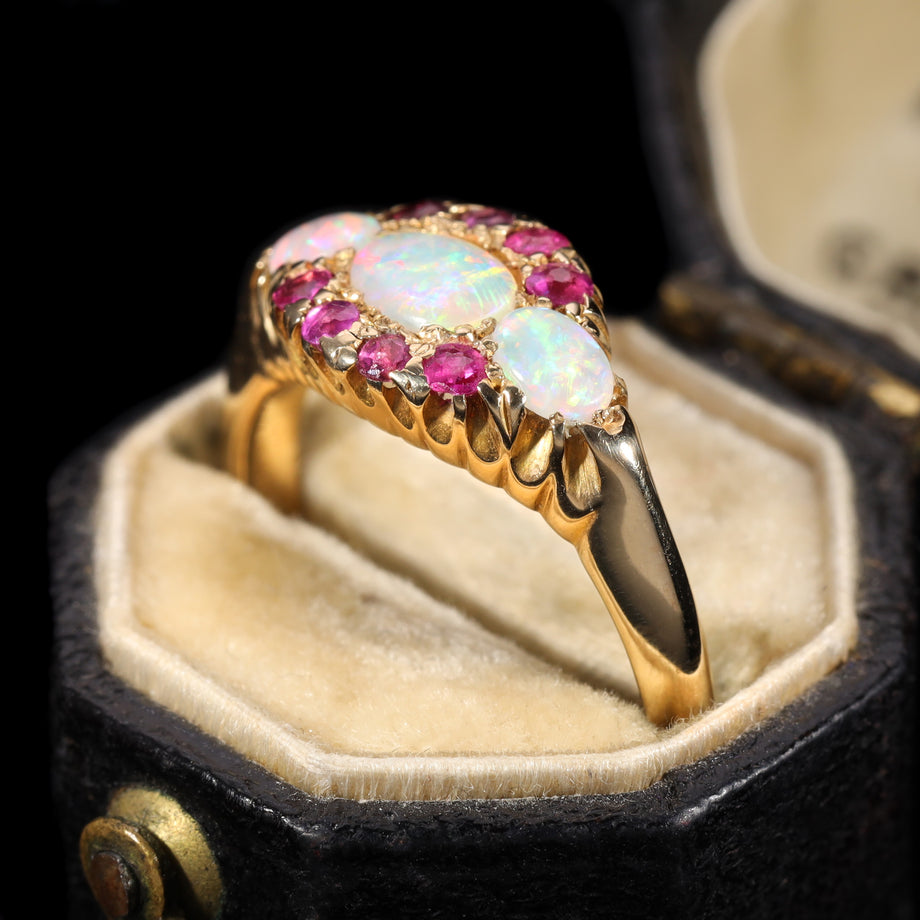 The Antique 1911 Opal and Ruby Magical Ring