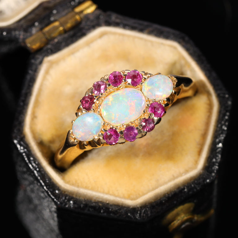 The Antique 1911 Opal and Ruby Magical Ring