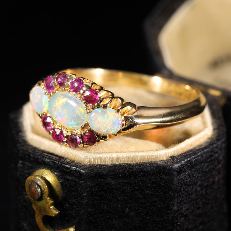 The Antique 1911 Opal and Ruby Magical Ring