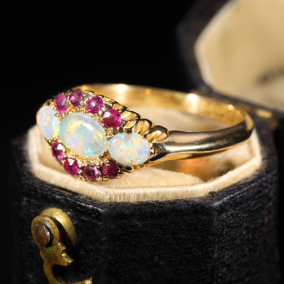 The Antique 1911 Opal and Ruby Magical Ring