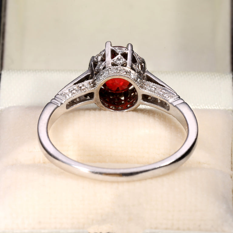 The Contemporary Ruby and Diamond Encrusted White Gold Ring