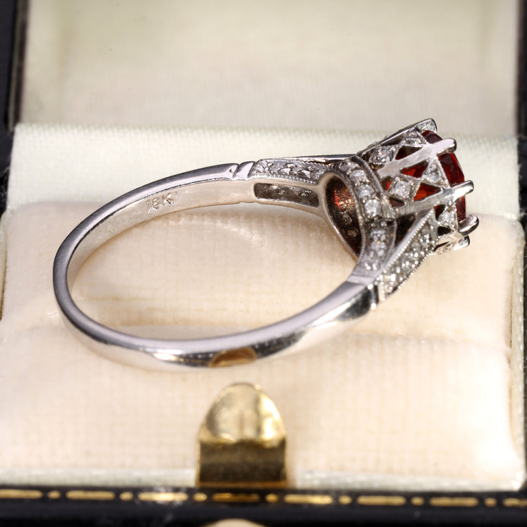 The Contemporary Ruby and Diamond Encrusted White Gold Ring