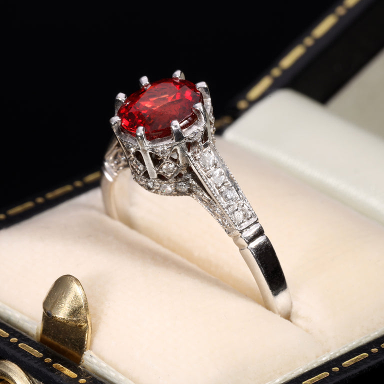 The Contemporary Ruby and Diamond Encrusted White Gold Ring