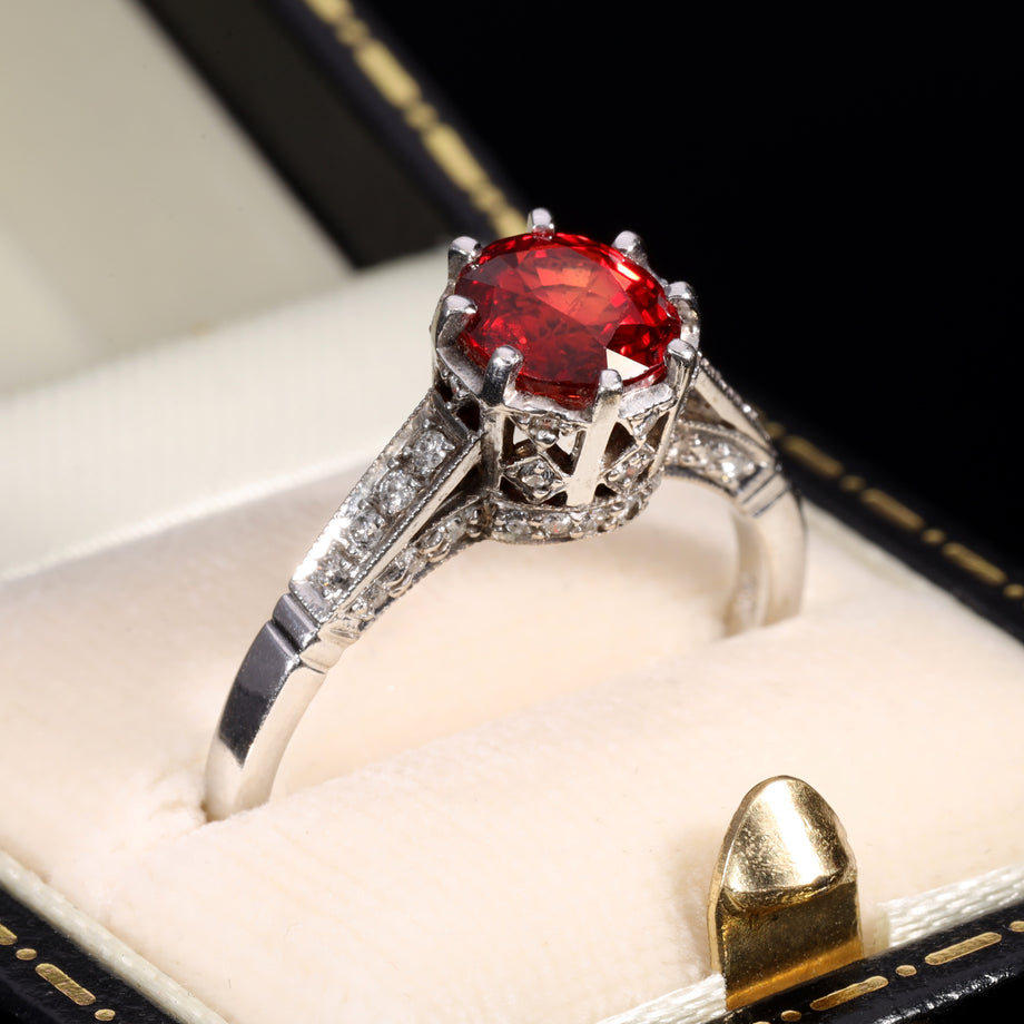 The Contemporary Ruby and Diamond Encrusted White Gold Ring