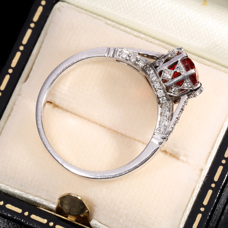 The Contemporary Ruby and Diamond Encrusted White Gold Ring