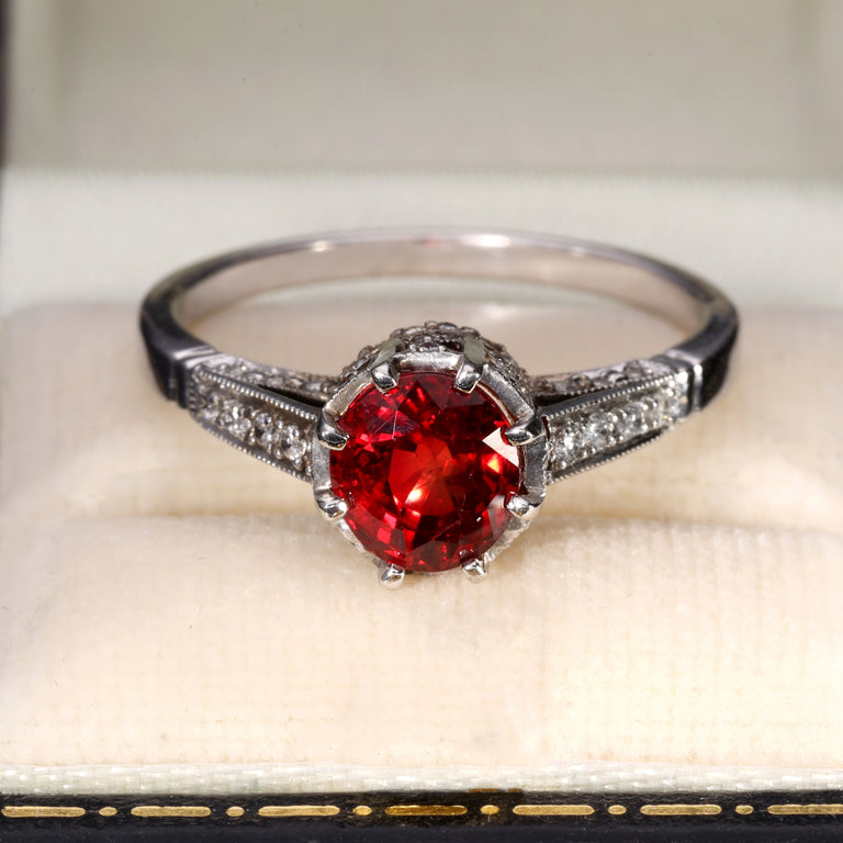 The Contemporary Ruby and Diamond Encrusted White Gold Ring