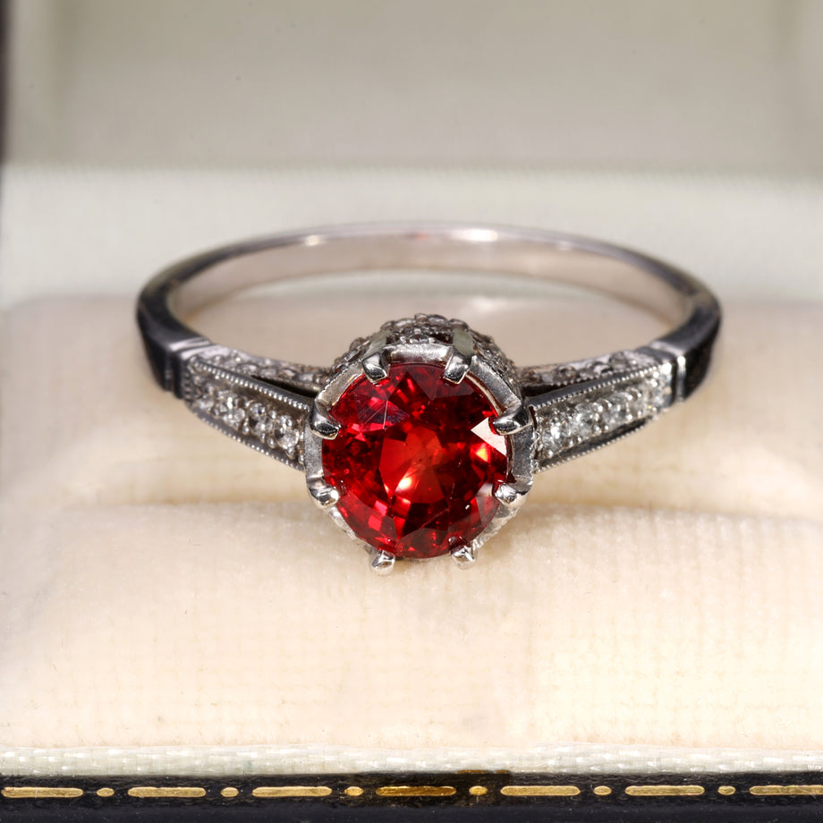 The Contemporary Ruby and Diamond Encrusted White Gold Ring