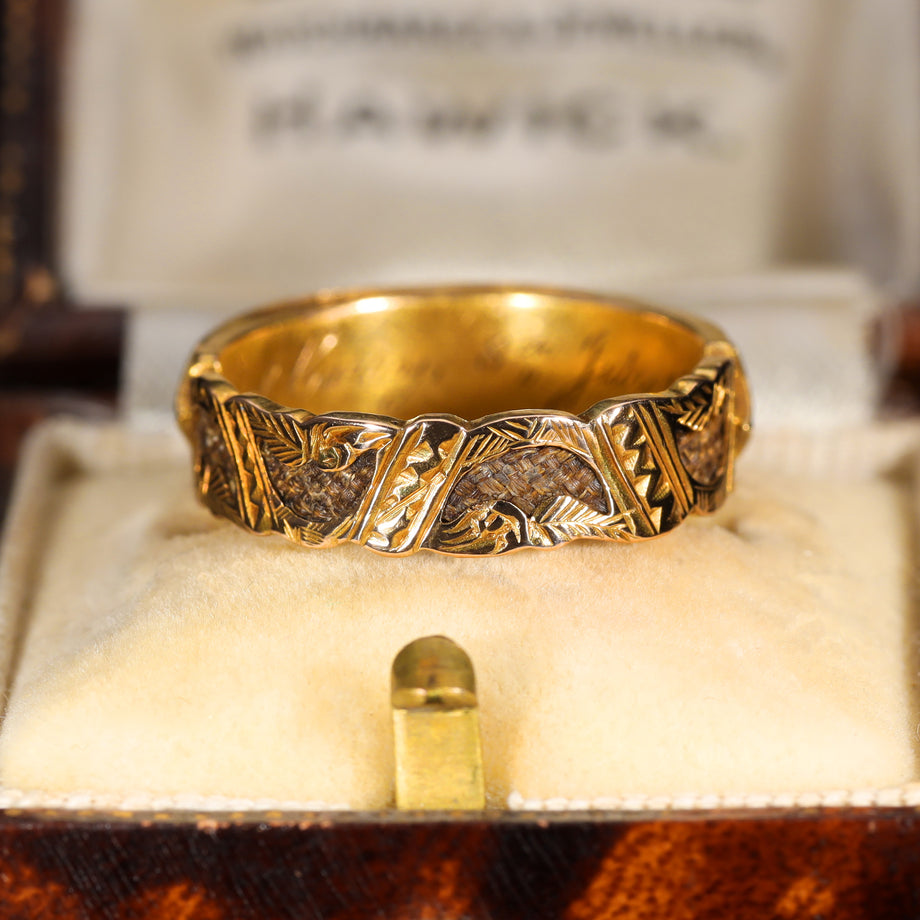 The Antique Victorian Pearl and Plaited Hair Mourning Ring