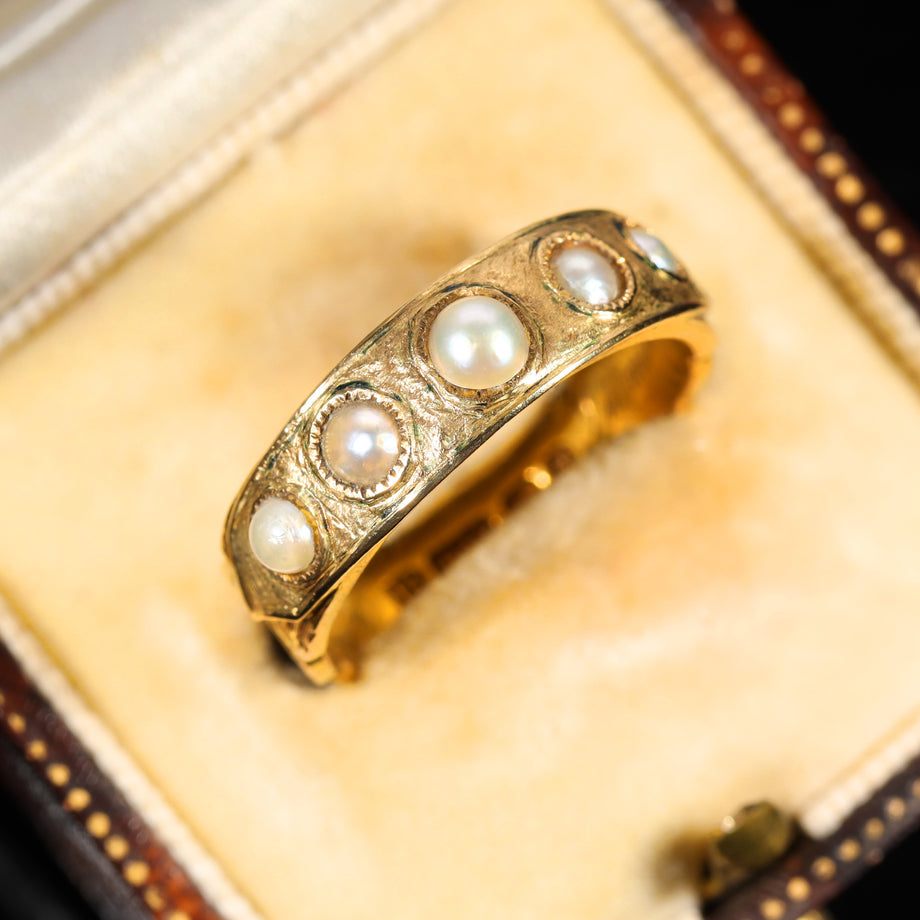 The Antique Victorian Pearl and Plaited Hair Mourning Ring