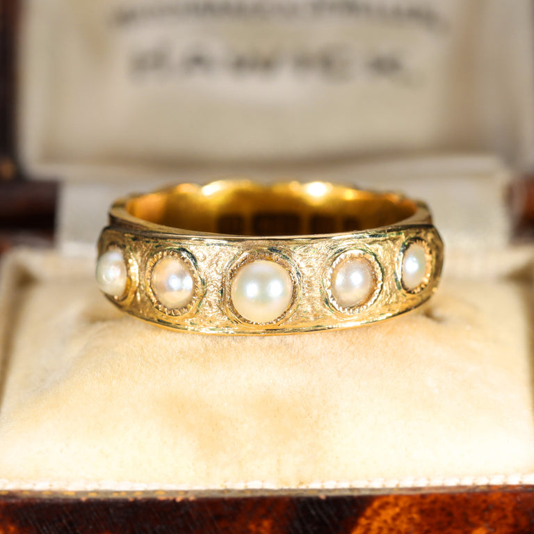 The Antique Victorian Pearl and Plaited Hair Mourning Ring