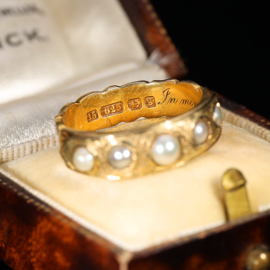 The Antique Victorian Pearl and Plaited Hair Mourning Ring