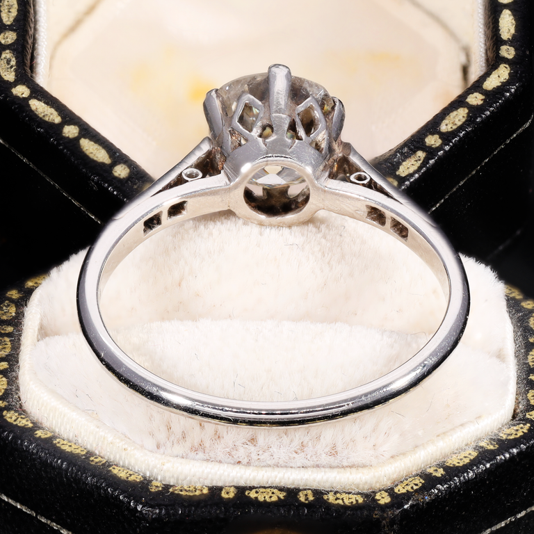 The Antique Art Deco Era Old Mine Cut Diamond Ring