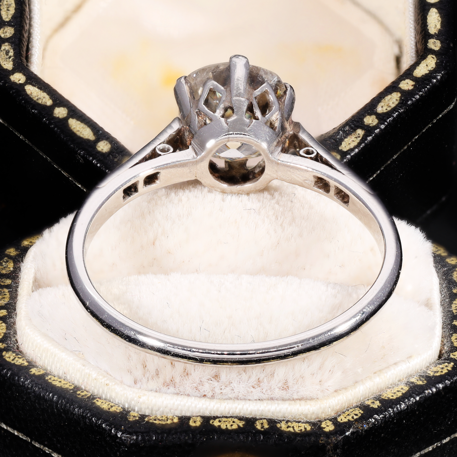 The Antique Art Deco Era Old Mine Cut Diamond Ring