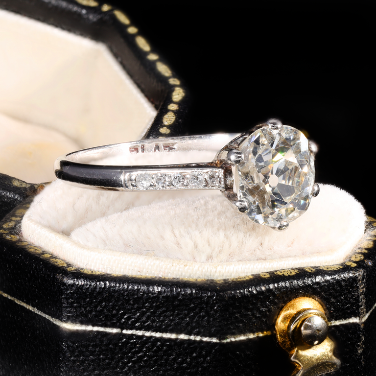 The Antique Art Deco Era Old Mine Cut Diamond Ring