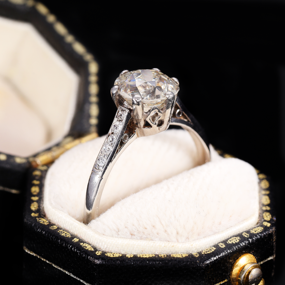 The Antique Art Deco Era Old Mine Cut Diamond Ring