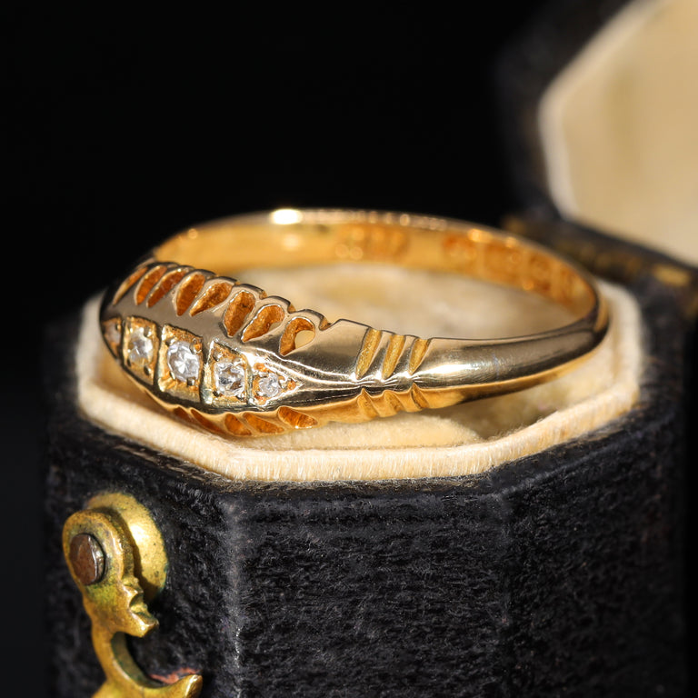 The Antique 1905 Five Old Cut Diamond Ring