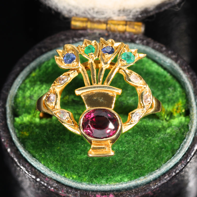 The Vintage 1988 Gemstone Flamboyant Vase Ring