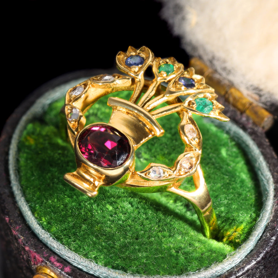 The Vintage 1988 Gemstone Flamboyant Vase Ring