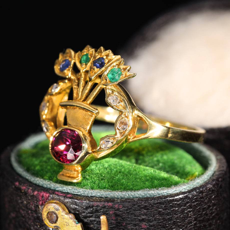 The Vintage 1988 Gemstone Flamboyant Vase Ring