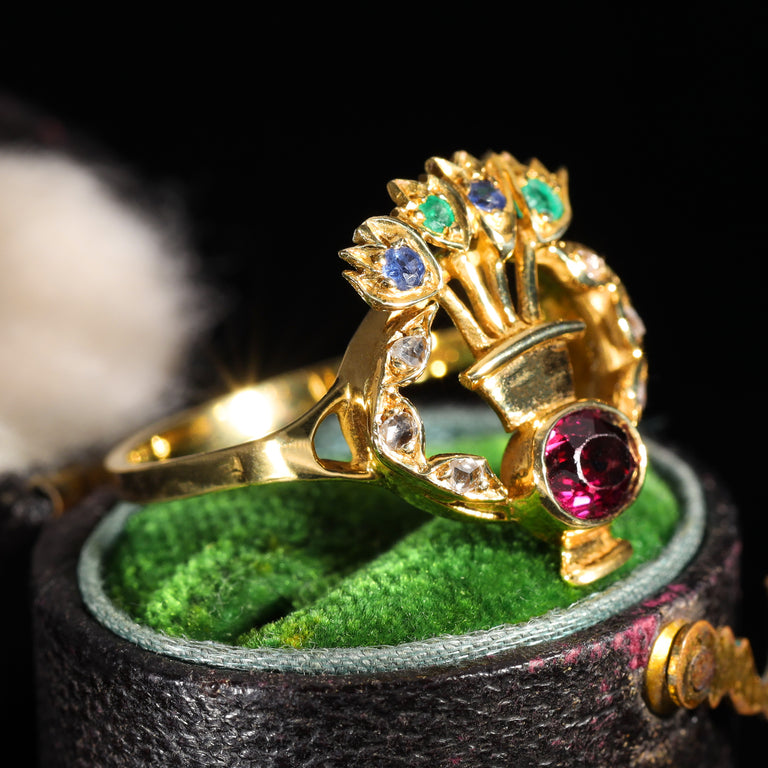 The Vintage 1988 Gemstone Flamboyant Vase Ring
