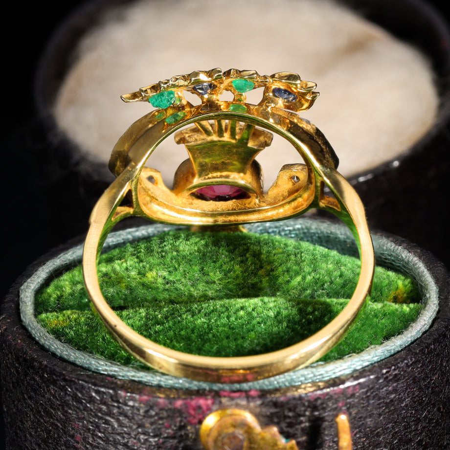 The Vintage 1988 Gemstone Flamboyant Vase Ring