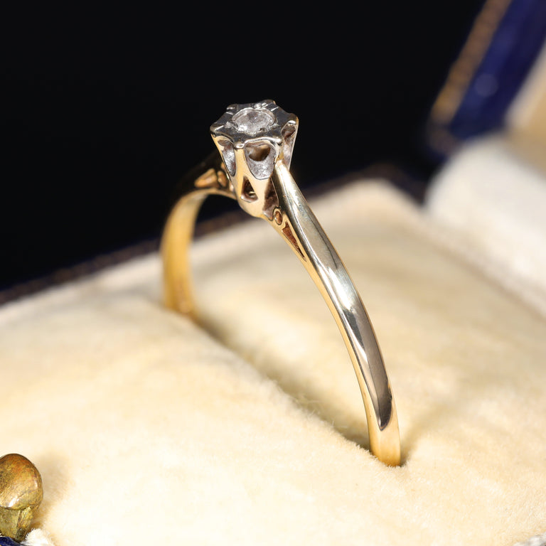 The Vintage Brilliant Cut Diamond Dainty Ring