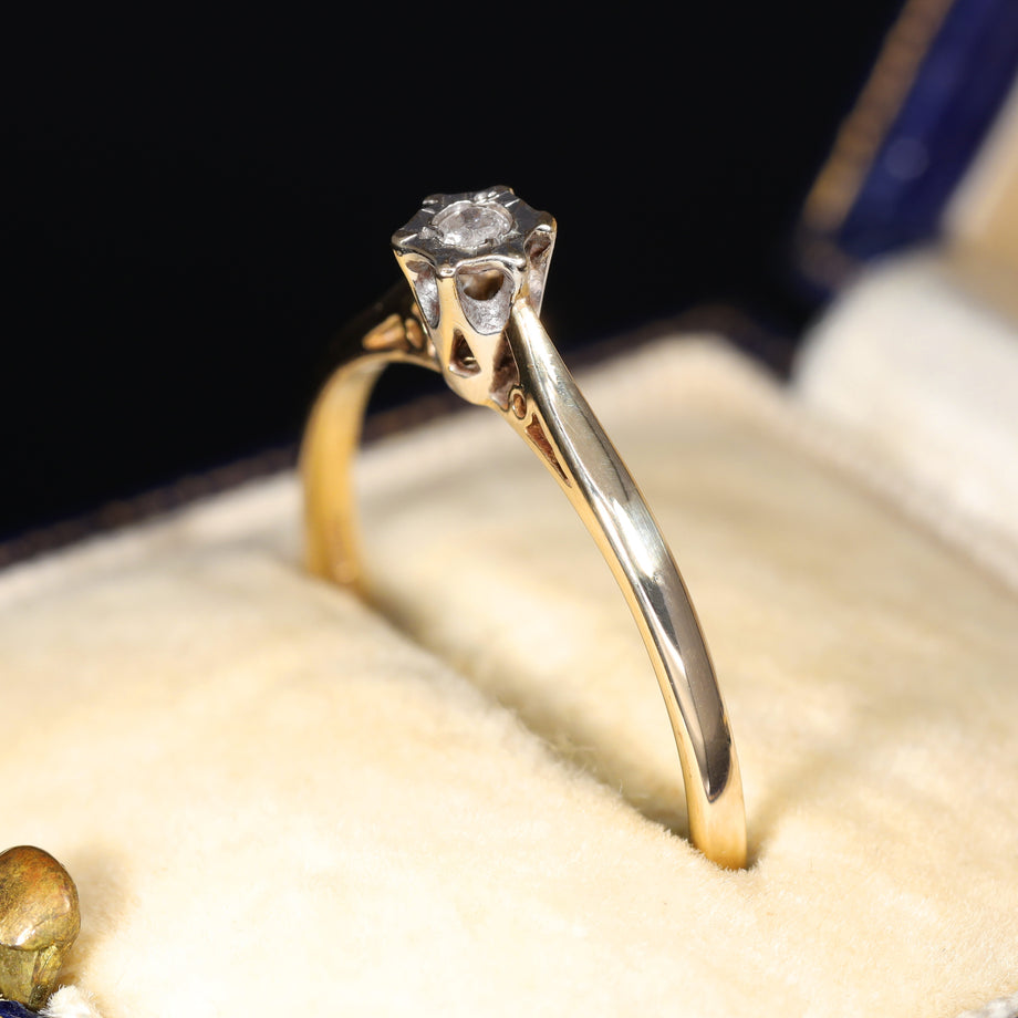 The Vintage Brilliant Cut Diamond Dainty Ring