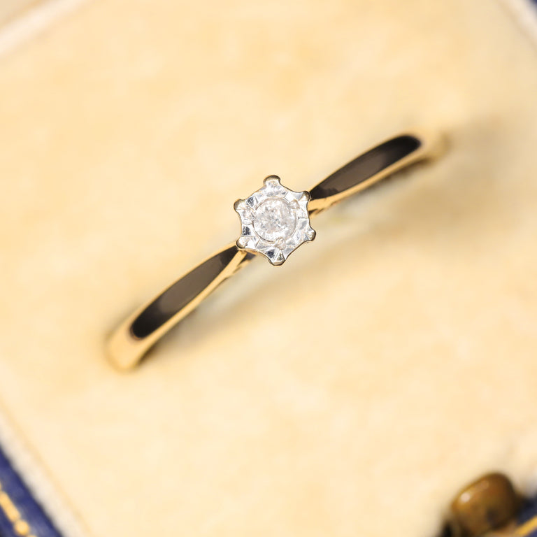 The Vintage Brilliant Cut Diamond Dainty Ring