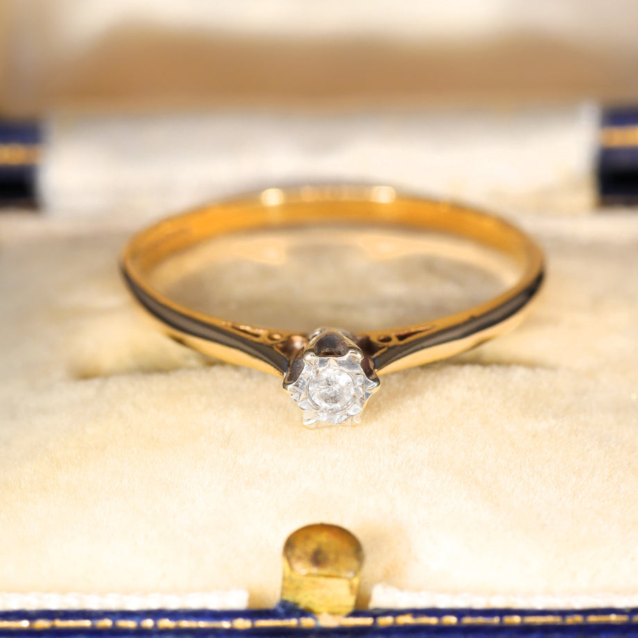 The Vintage Brilliant Cut Diamond Dainty Ring